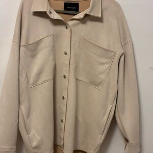 New Look Faux Suede Beige Utility Jacket